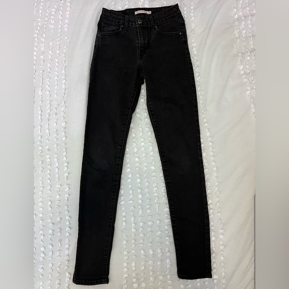 Levi's 721 High Rise Skinny Size 24 Black Denim - Picture 2 of 10